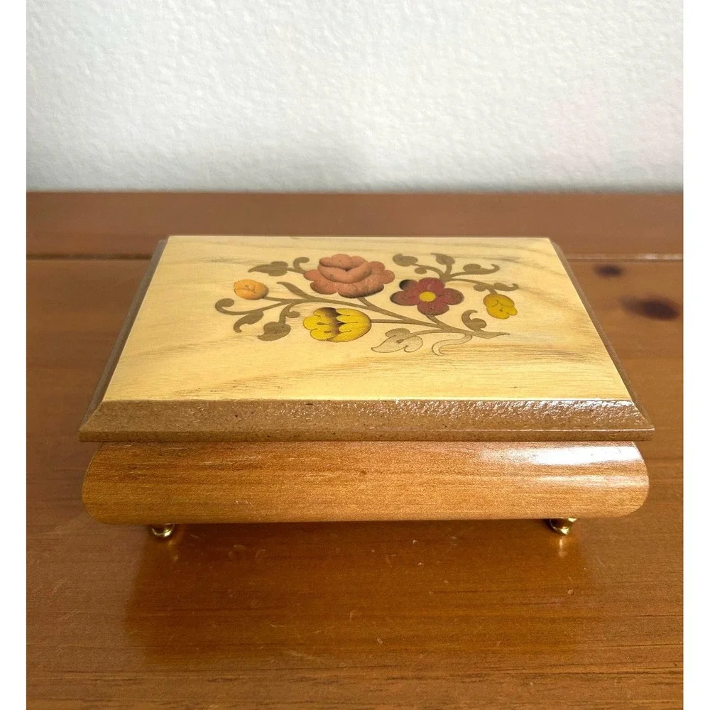 Intarsitalia‎ Vintage Wood Inlay Jewelry keepsake Made In Italy
